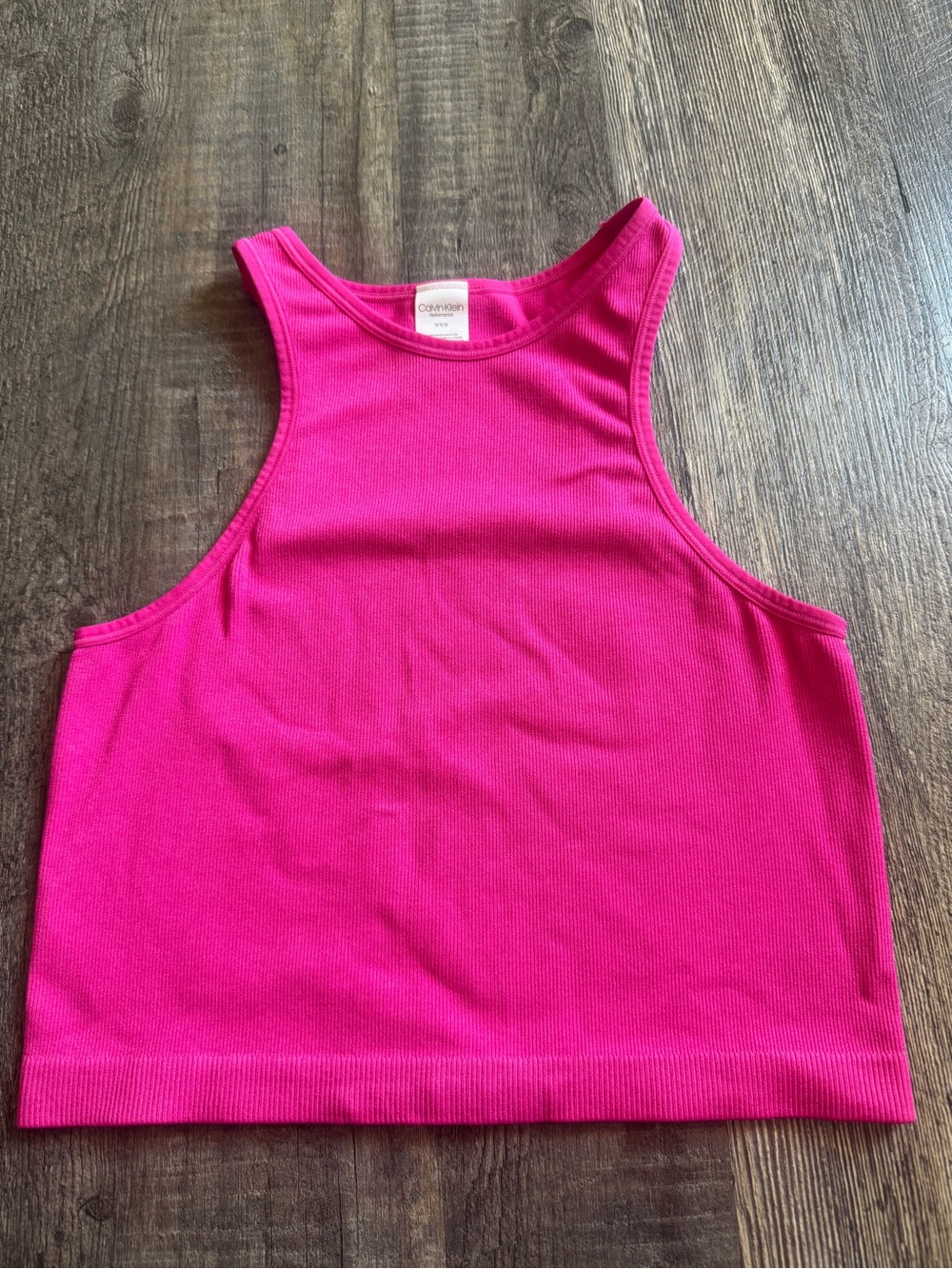 Calvin Klein Hot Pink Ribbed Crop Tank